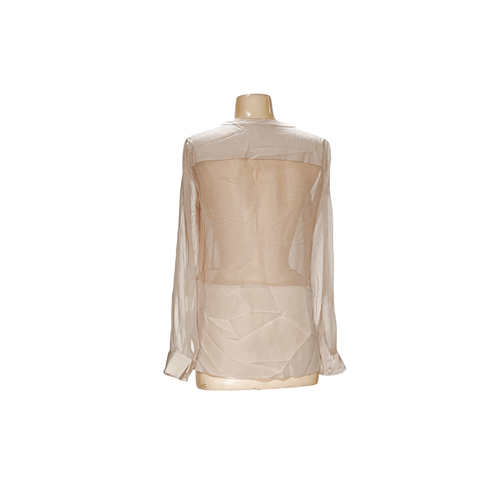 BCBGMAXAZRIA Beige Silk Blouse XS - Picture 2 of 4