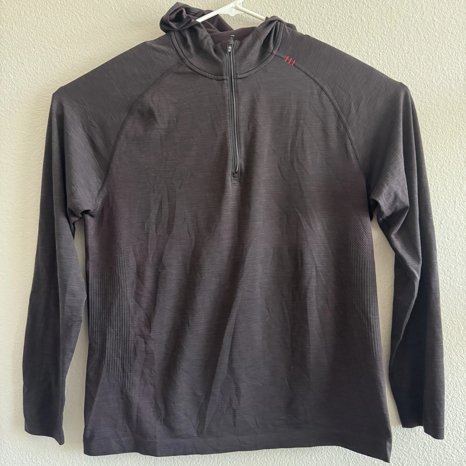 Lululemon Metal Vent Tech Hoodie Mens Large Grey Quarter Zip Long Sleeve Running