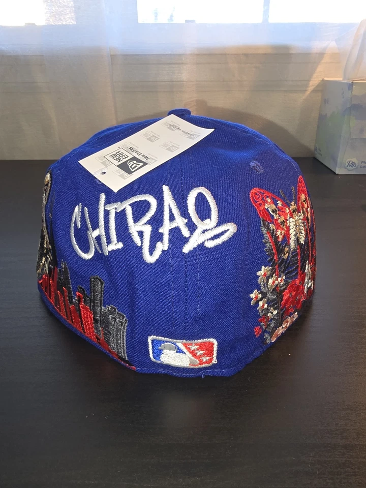 🔥 Boné ajustável bordado New Era "CHIRAQ" Chicago Cubs 59FIFTY tamanho 7 1/4 - Imagem 3 de 4