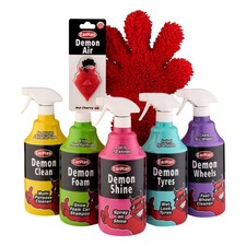 Demon 7 Piece Car Wash Cleaning Kit Wash Mitt Foam Wheels Tyre Shine