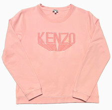 KENZO Paris Girls Pink Logo Graphic Print Crewneck Pullover Sweatshirt XL
