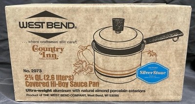 Vtg West Bend Country Inn 2-3/4 Qt No 2973 Covered Hi-Boy Sauce Pan