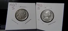 1937-S  Buffalo Nickel and 1943-S US 5 Cent Coins.