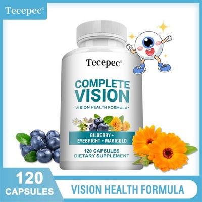 Bilberry Powder Vitamin C Vision Capsules Supports Eye Strain Antioxidant 120 CT