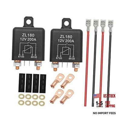2 Set 12V 200 Amp Continuous Duty Relay Switch, Heavy-Duty Current Relay for
