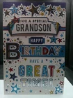 GRANDSON BIRTHDAY CARD (9" X 6") VERSE CUTE MODERN
