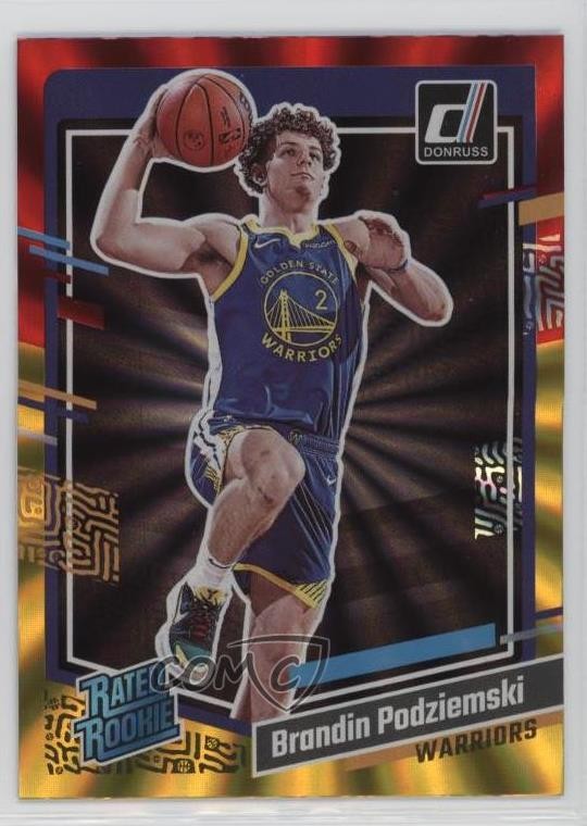 2023 Donruss Rated Holo Red & Gold Laser Brandin Podziemski #249 Rookie RC 0x49