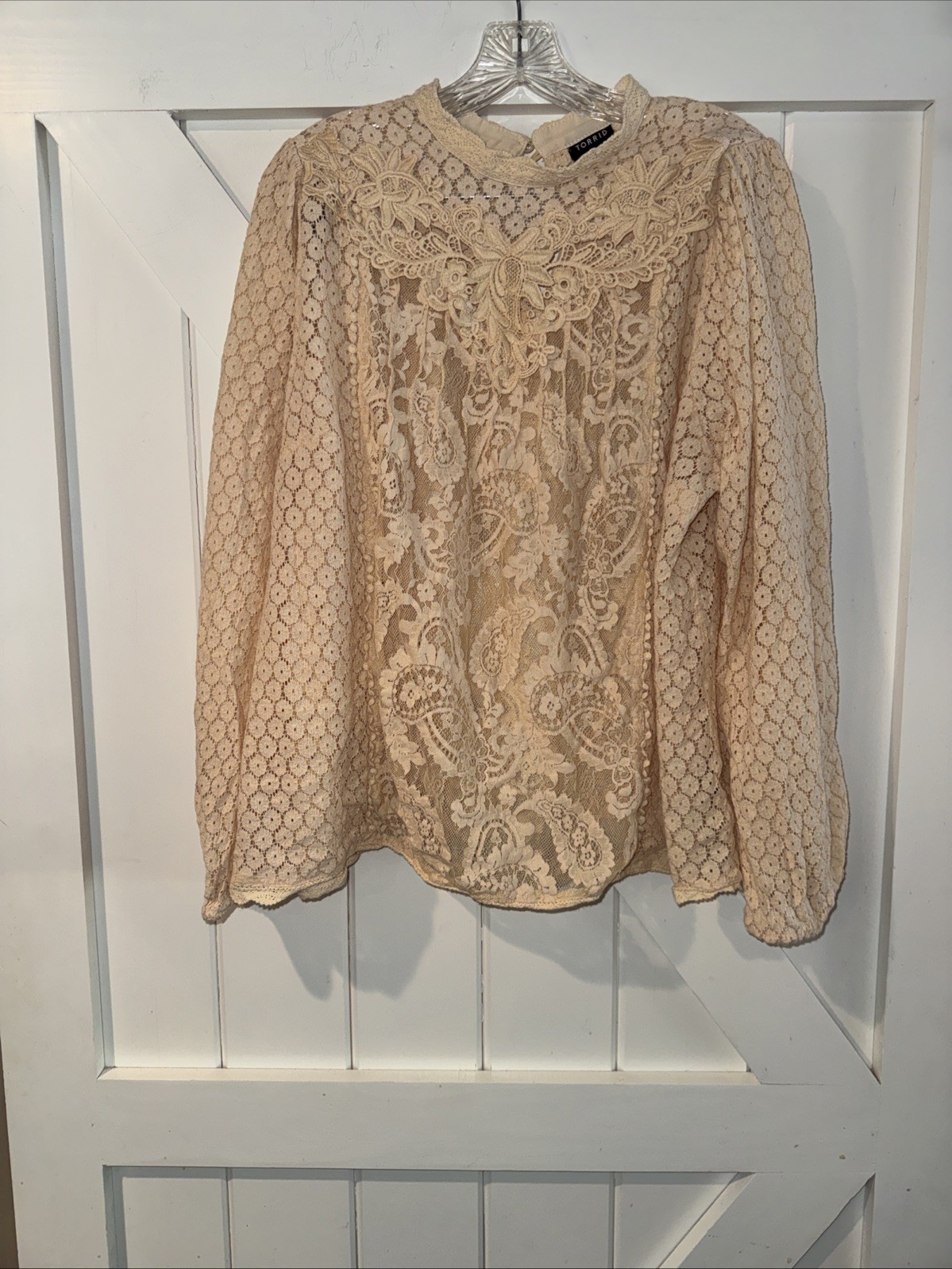 Torrid Size 2 Mixed Lace Pattern Beige Cotton Blend Dressy Casual Beautiful