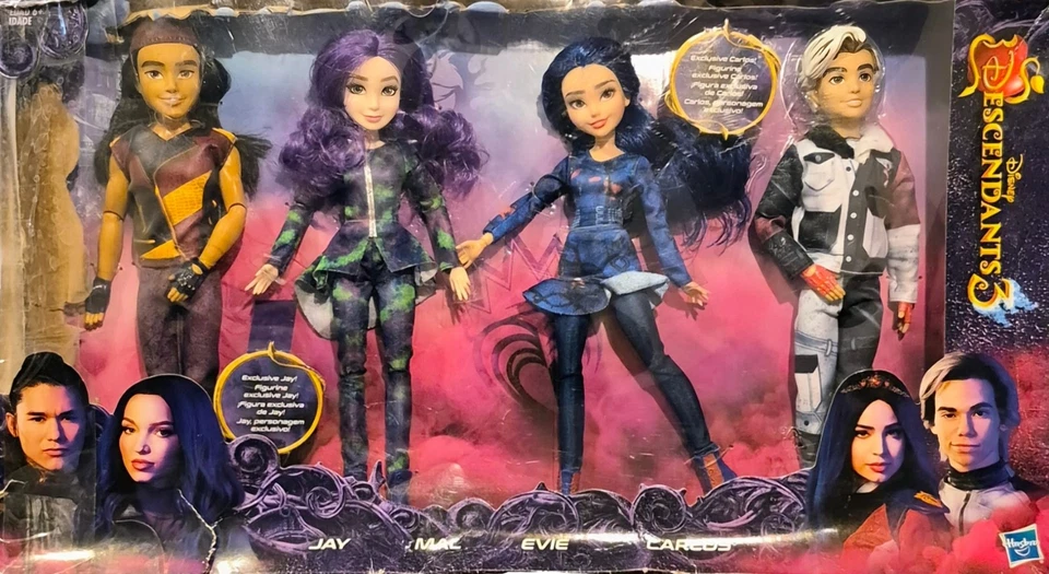 Disney Descendants 3 Isle of the Lost Set 4 Dolls New in Box *Damaged Box* - Image 4 of 4