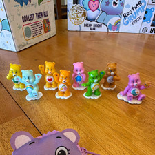 Care Bears Mini Figurine Lot - Good Luck Bear, Cheer Bear, Funshine, Share