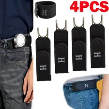 4Pack Tactical Metal Hook Elastic Belt Buckle-Less Invisible Waist Belt Closure