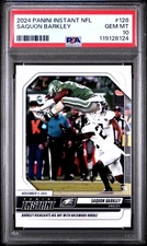 2024 Panini Instant NFL Saquon Barkley PSA 10 Gem Mint 128 Backward Hurdle #/884