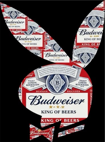 Budweiser Bud Light Beer Advertising Metal  Sign 8x12in Vintage Playboy Logo