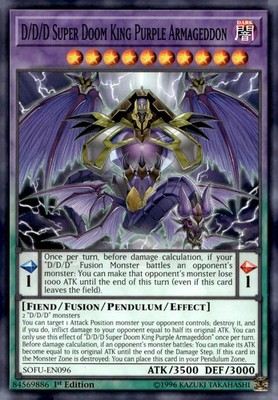 Yu-Gi-Oh! D/D/D Super Doom King Purple Armageddon 1st SOFU EN096 Common NM/LP x1