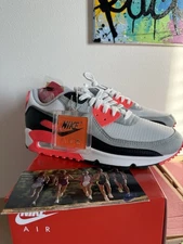 CT1685-100 Nike Air Max 90 III Infrared Radian Red White Black Cool Gray Men 8.5