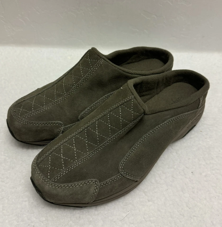 EasySpirit Marrón Gamuza Acolchado Costuras Sin Cordones Mocasín Zapatillas Unisex EE. UU. 7.5 Foto 2 de 4