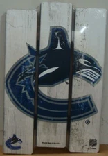 VANCOUVER CANUCKS FENCE WOOD SIGN 11"X17'' BRAND NEW WINCRAFT 👀🏒