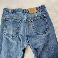 Vintage Levis 40509-0215 Mens Orange Tab Blue Jeans Straight Size 34x30