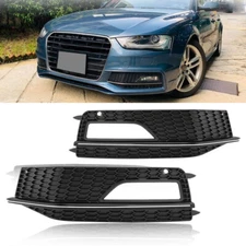Pair S-line Bumper Fog Light Lamp Cover Frame For Audi A4 Quattro B9 S4 13-2016