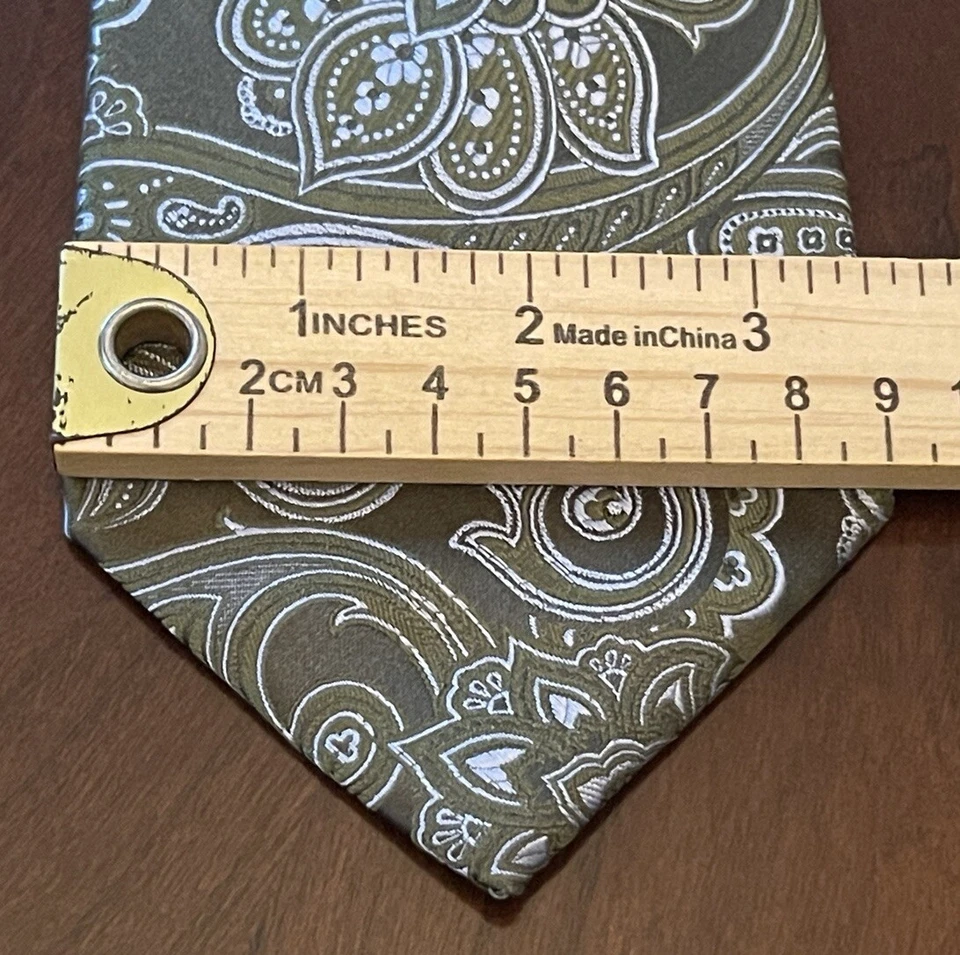 Corbata de cuello para hombre 100 % seda verde águila hecha en China Foto 4 de 4