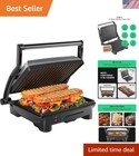 and Gourmet Sandwich Maker Non-Stick Coated Plates, Opens 180 Degrees to Fit .