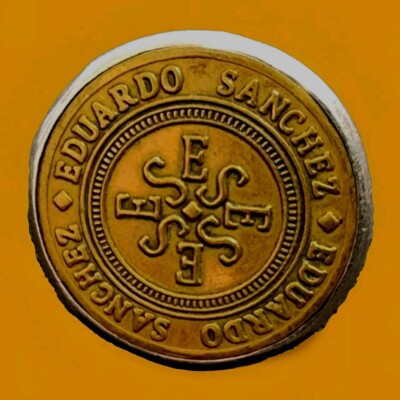 Eduardo Sanchez Signature Coin Ring Sterling Silver Pinky Small Size 4.75 SIGNED