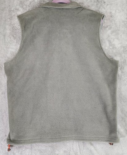 Woolrich Vest Mens XLarge Heather Gray Casual Dadcore Full Zip Pockets Fleece - Picture 2 of 11