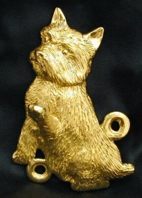 NORWICH TERRIER Hook in Bronze