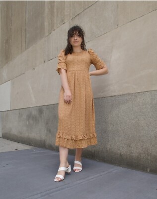urban outfitters boho dress URBAN OUTFITTERS BOHO MIDI DRESS - Tan/Brown - SMALL
