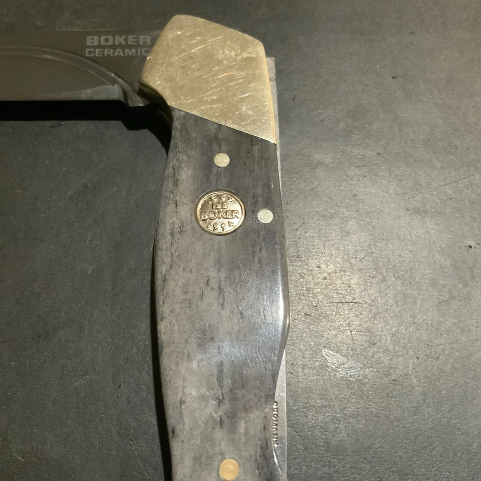 Navaja de Bolsillo Boker Alemania Cerámica 2041 125 Años Gris Hueso Asas Muy Limpia Foto 3 de 4