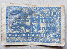 10 Pfennig Bank Deutscher L&auml;nder Banknote WBZ 12a 1948 gebraucht