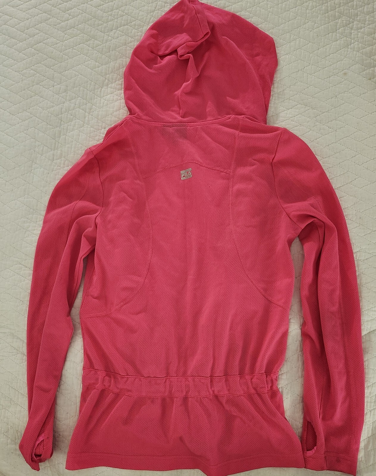 Felpa con cappuccio Fila Donna Rosa Atletica Leggera con Cerniera Taglia Small