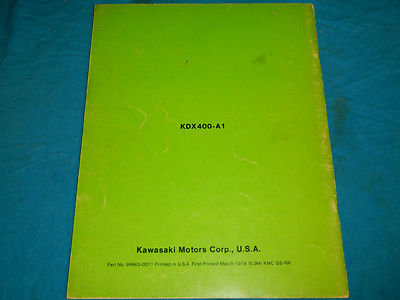 1979 79 KAWASAKI KDX400 KDX 400 REPAIR SERVICE MANUAL | eBay