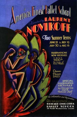 1930s CHICAGO OPERA BALLET DANCE SCHOOL ART DECO POSTER 317401