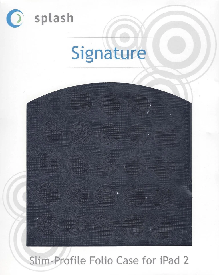 Nueva Funda Magnética Splash Signature Perfil Delgado Folio Cuero para iPad 2 Negra Foto 2 de 3