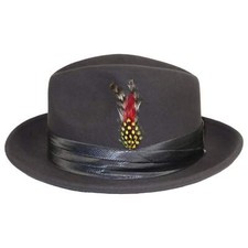 Men's Milani Wool Fedora Hat Soft Crushable Lined FD219 Charcoal Gray