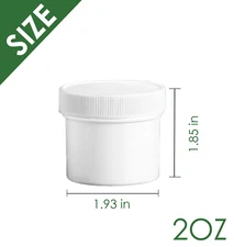 2 oz White Plasitc Ointment Jar w/ Flat Lid - GreenHealth