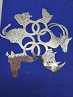 Sterling Silver Animal Napkin Rings, Novelty, Very Unusual, African Themed