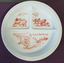 Vintage Milk Glass Vitrock Little Bo Peep Child's Plate