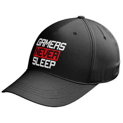 Gamers Never Sleep Cap Baseball Gaming Geschenk für lustige Computer Ga...
