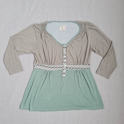 Container Denmark Damen Tunika Bluse Gr. L gepunktet leicht Bauern Boho