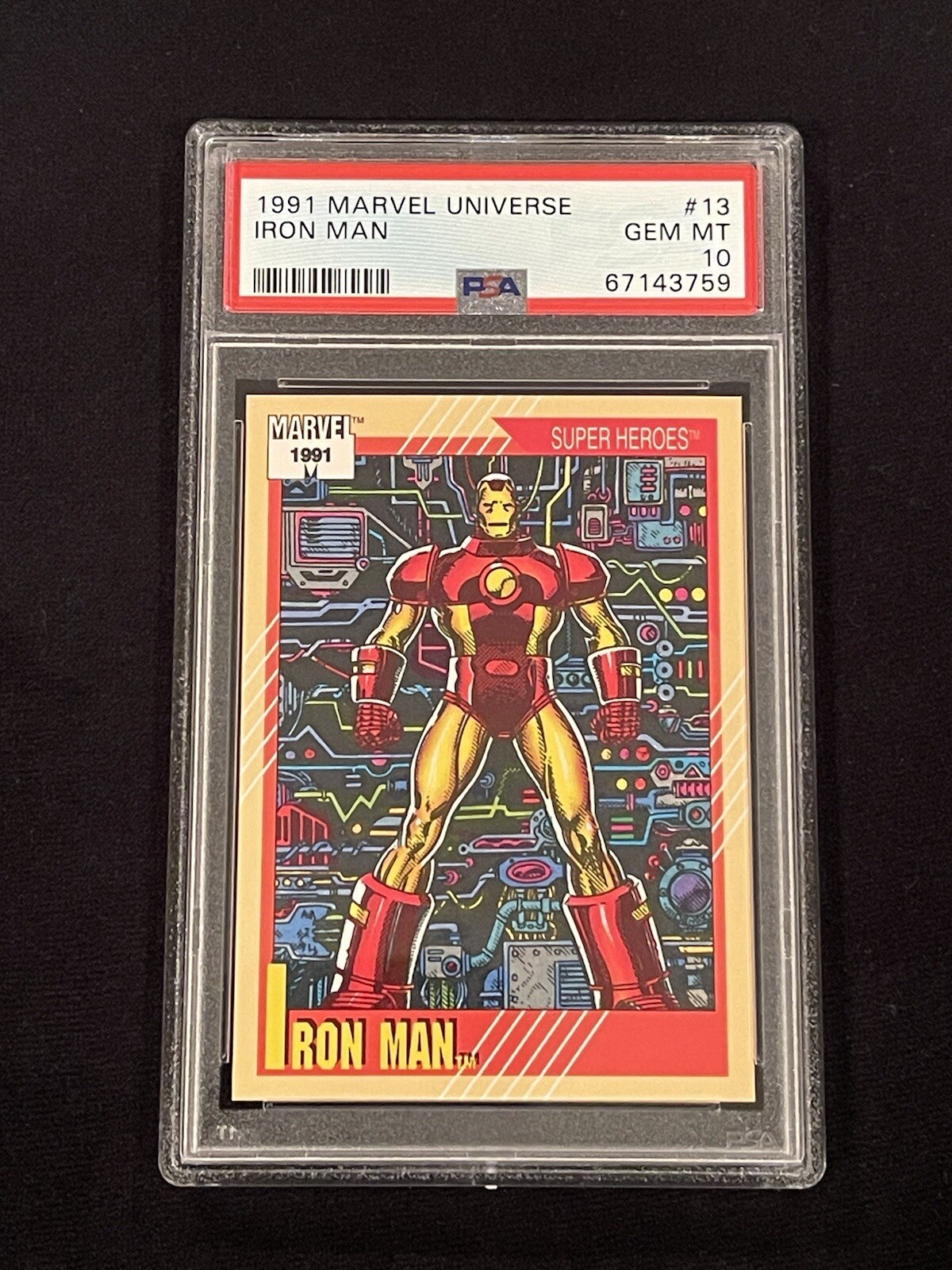 1991 Impel Marvel Universe Iron Man PSA 10 GEM MINT #13 (59) New Slab