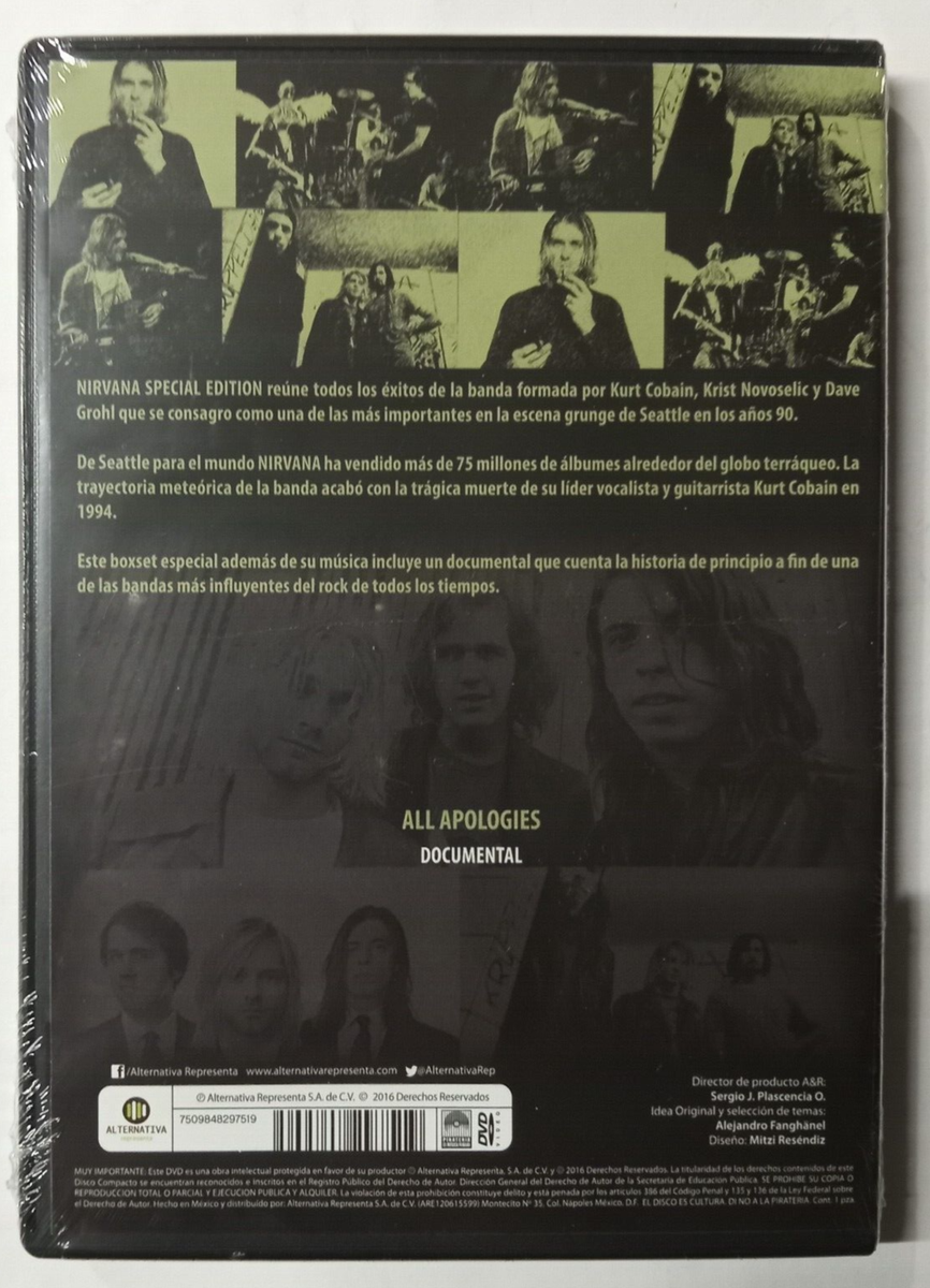 NIRVANA - SPECIAL EDITION - 2016 MEXICAN 4 X DVD, GRUNGE | eBay