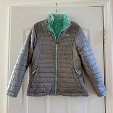 The North Face Girls Reversible Gray/Green Coat/Jacket, Size XL 18