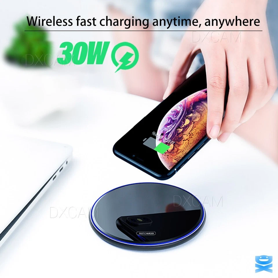 Wireless Phone Charger 30W Pad Dock Fast Charge For iPhone Samsung Universal - Image 2 of 4
