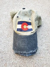 Colorado State Flag Heavy Distressed Adjustable One Size Hat Cap 1028