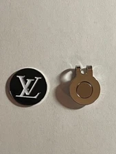 (1) Rare LOUIS VUITTON 1" Coin Style Golf Marker W/BONUS Hat Clip - A Beauty!