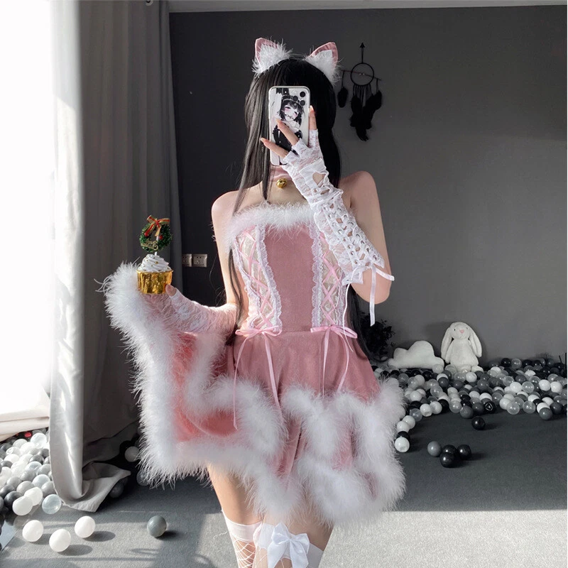 Women Sexy Lingeries Set Christmas Bunny Girl Uniform Suit Cosplay Costume Dress - Image 3 of 4