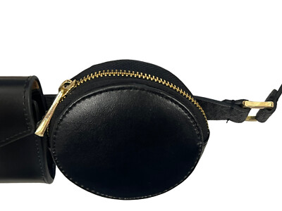 Michael Kors Women S/M Belt Black Coins Pouch Set Silver  display picture 1