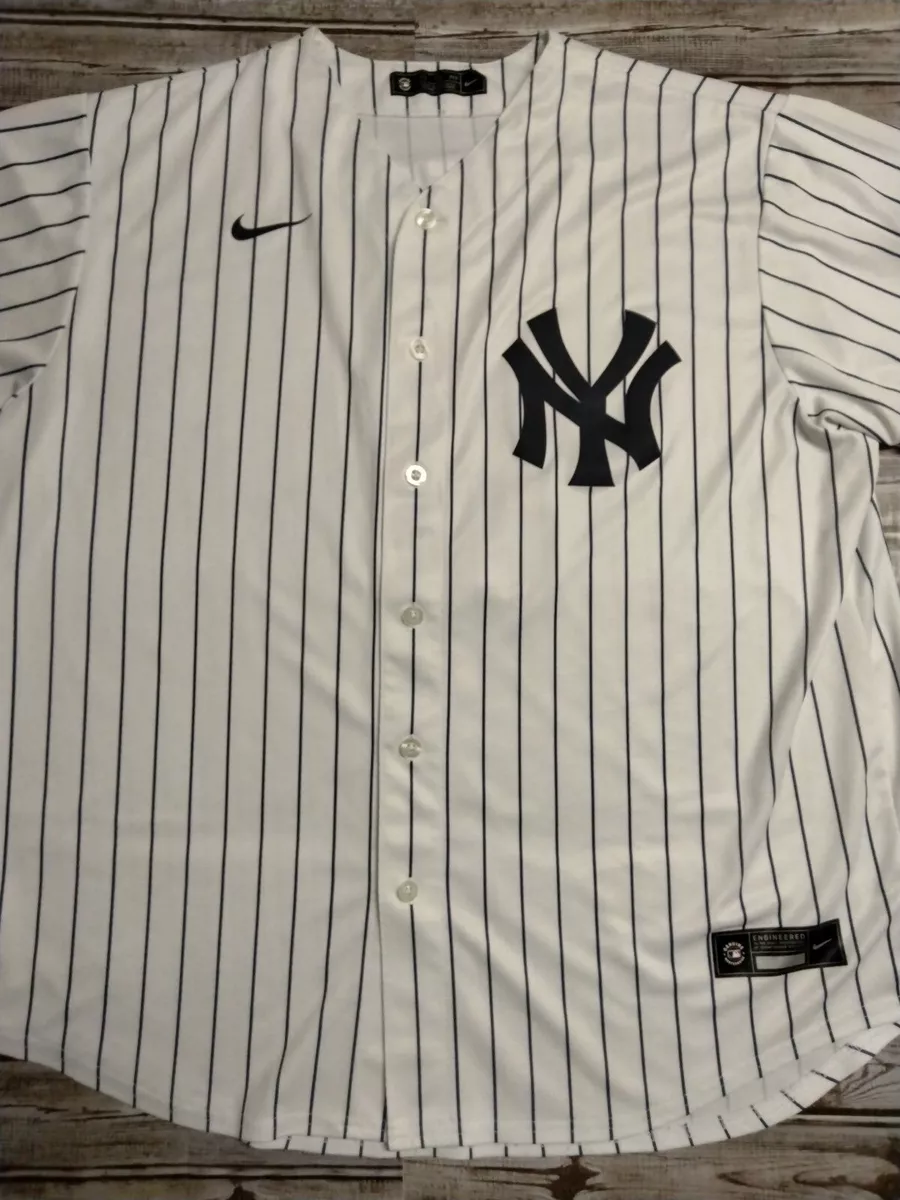 Derek Jeter 2020 New York Yankees HOF Patch Pinstripe Nike Jersey